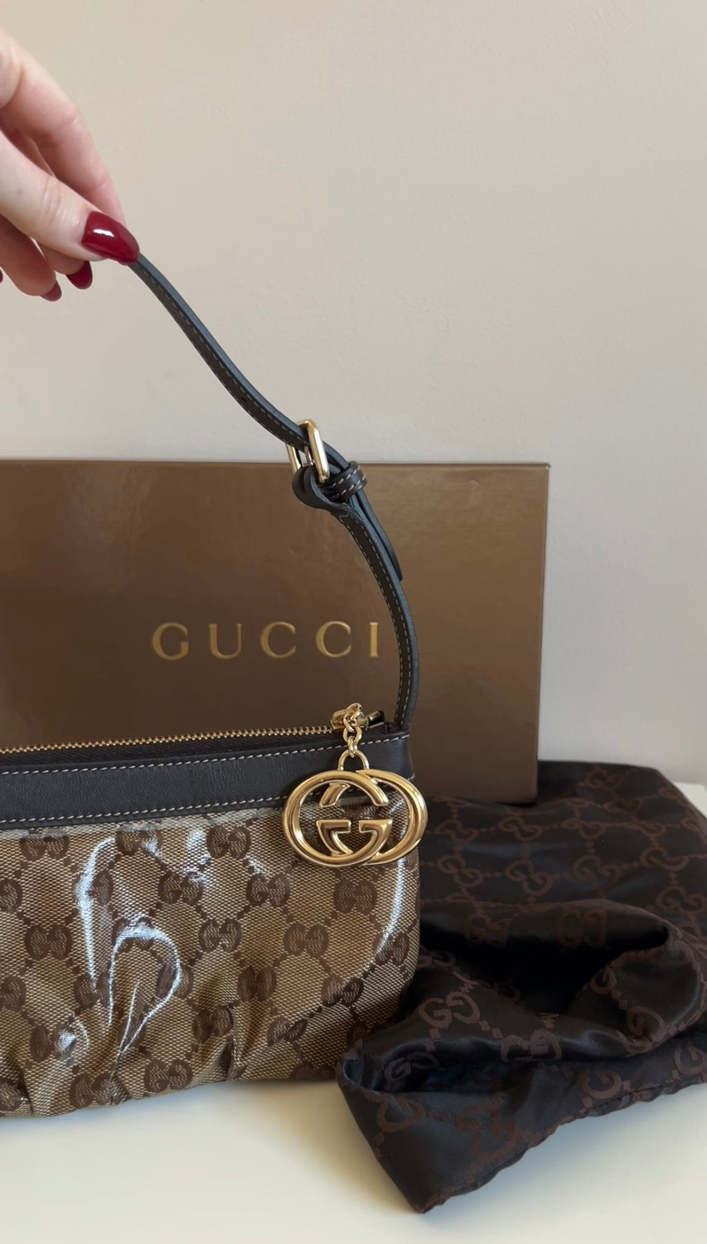 Gucci crystal GG monogram pochette