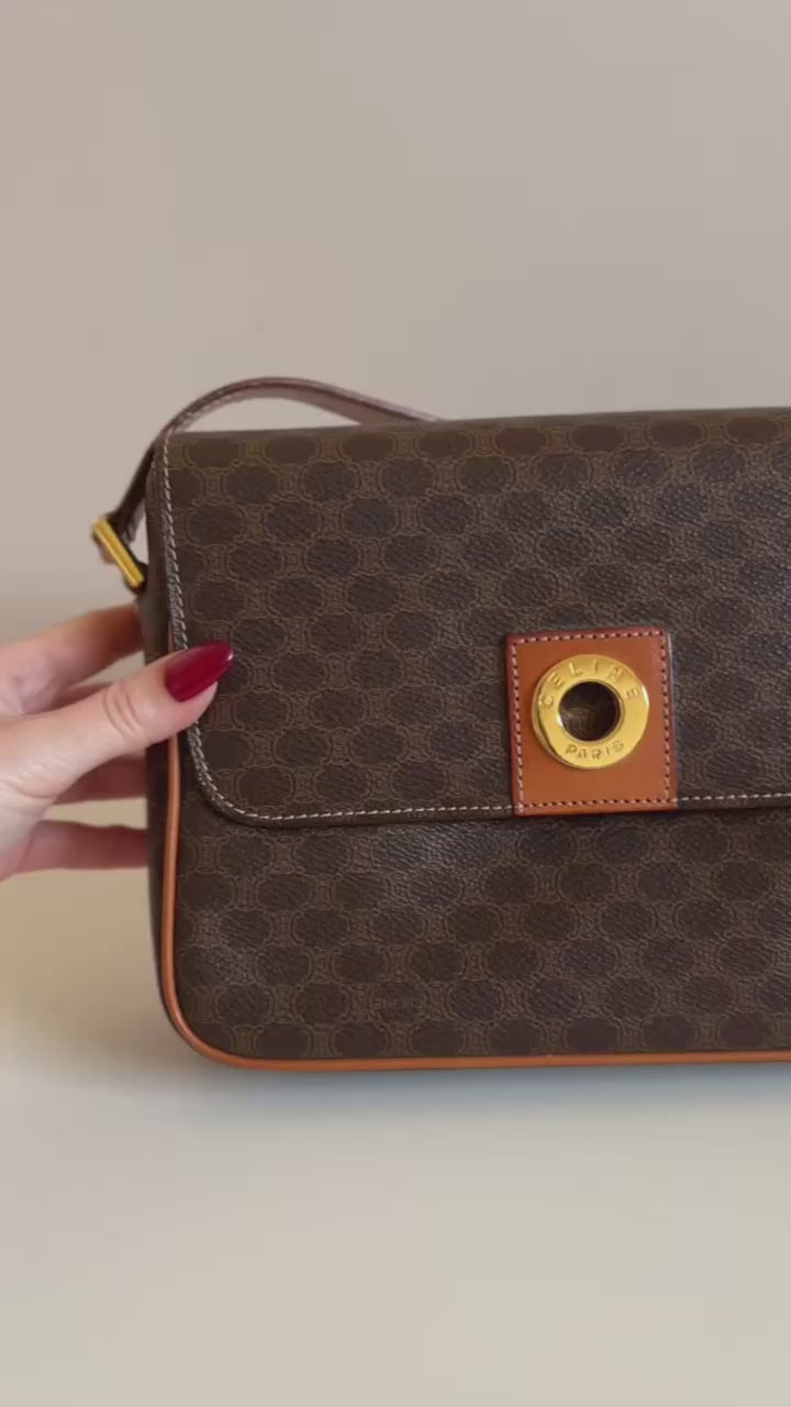 CELINE Macadam Flap Shoulder Bag