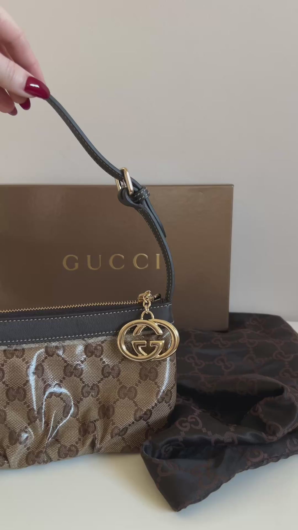 Gucci crystal GG monogram pochette